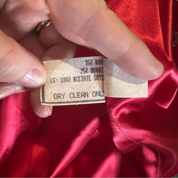 Vintage Petite rice coat company.  Wool and Mohair red  pea coat. - Picture 6 of 11